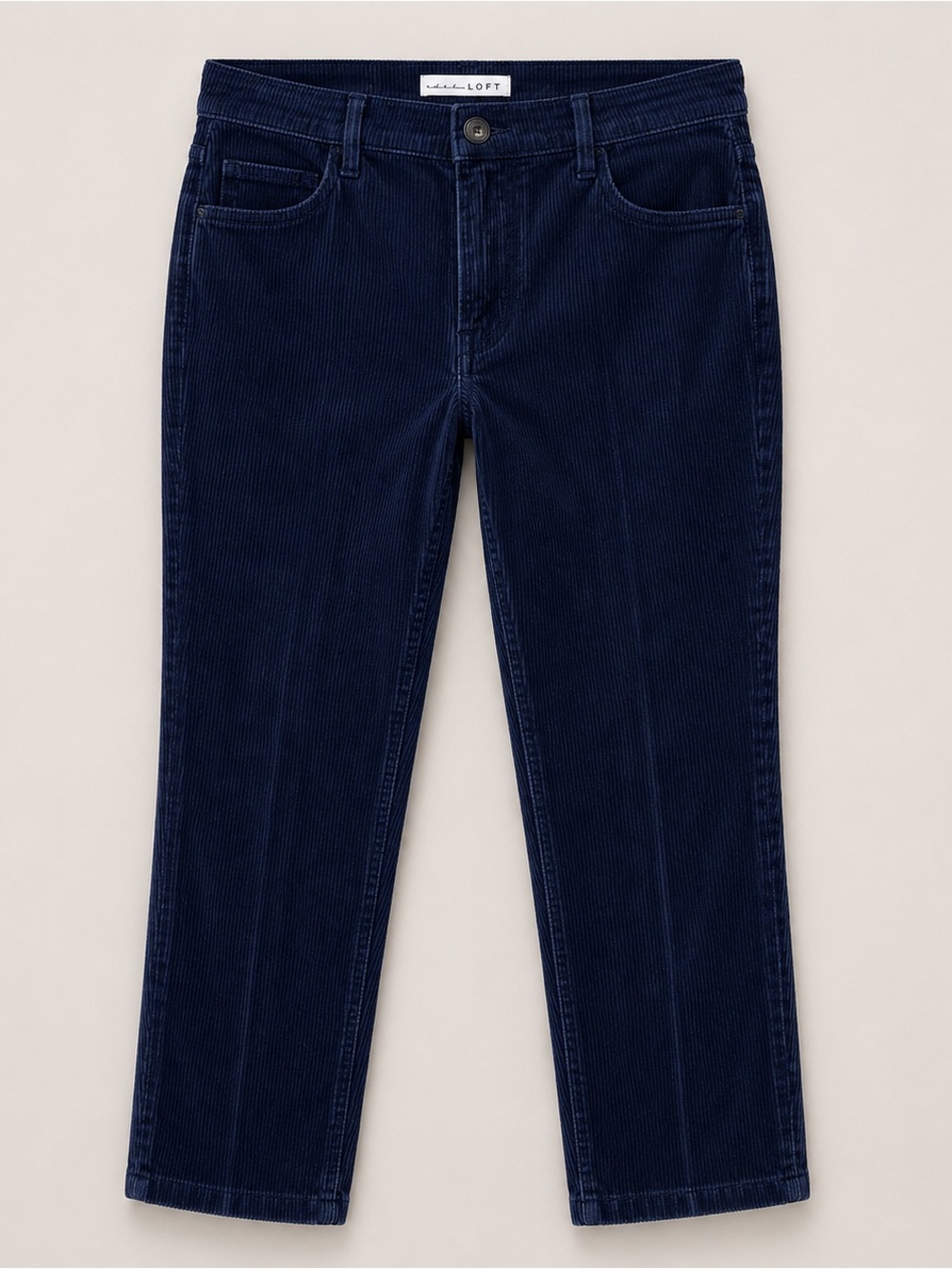 LOFT Navy Blue Corduroy Pants Women’s Straight Leg Classic Fall Pants size 4